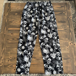 Michael Morgan Skull Print Fleece Pajama Pants M Cozy Sleepwear